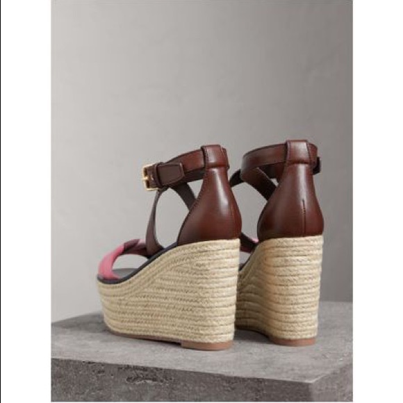Burberry Platform Espadrille Wedge Sandals ! - Picture 4 of 8